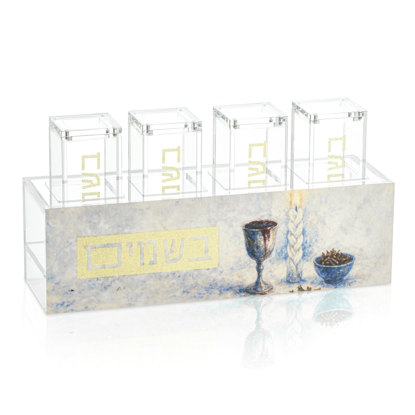 Multi Pack Painted Besamim Jars - Painted lucite for Havdalah | Waterdale Collection