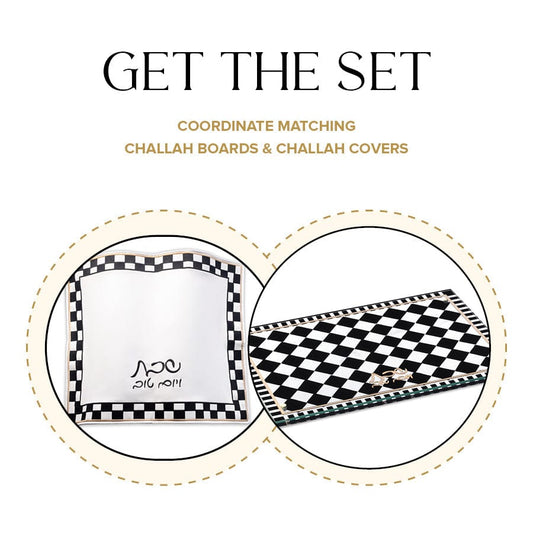 Onyx Challah Board & Cover Set