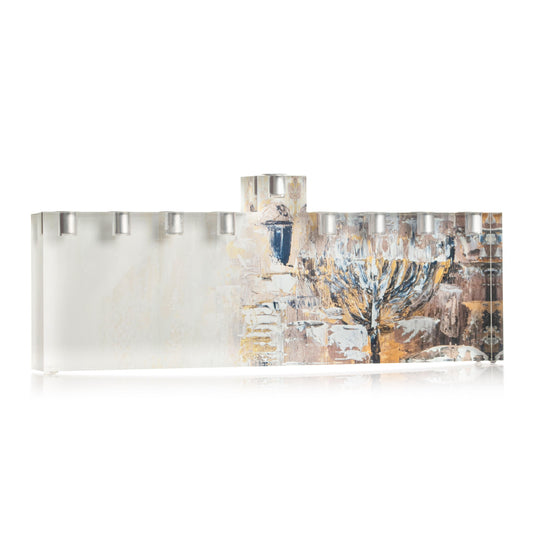Painted Jerusalem Menorah - Waterdale Collection