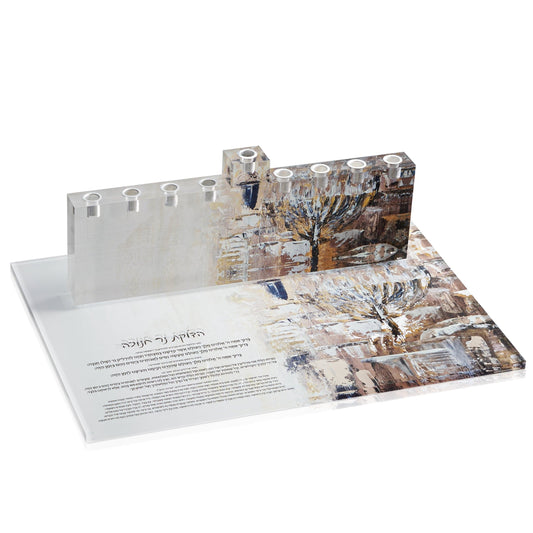 Painted Jerusalem Menorah - Waterdale Collection