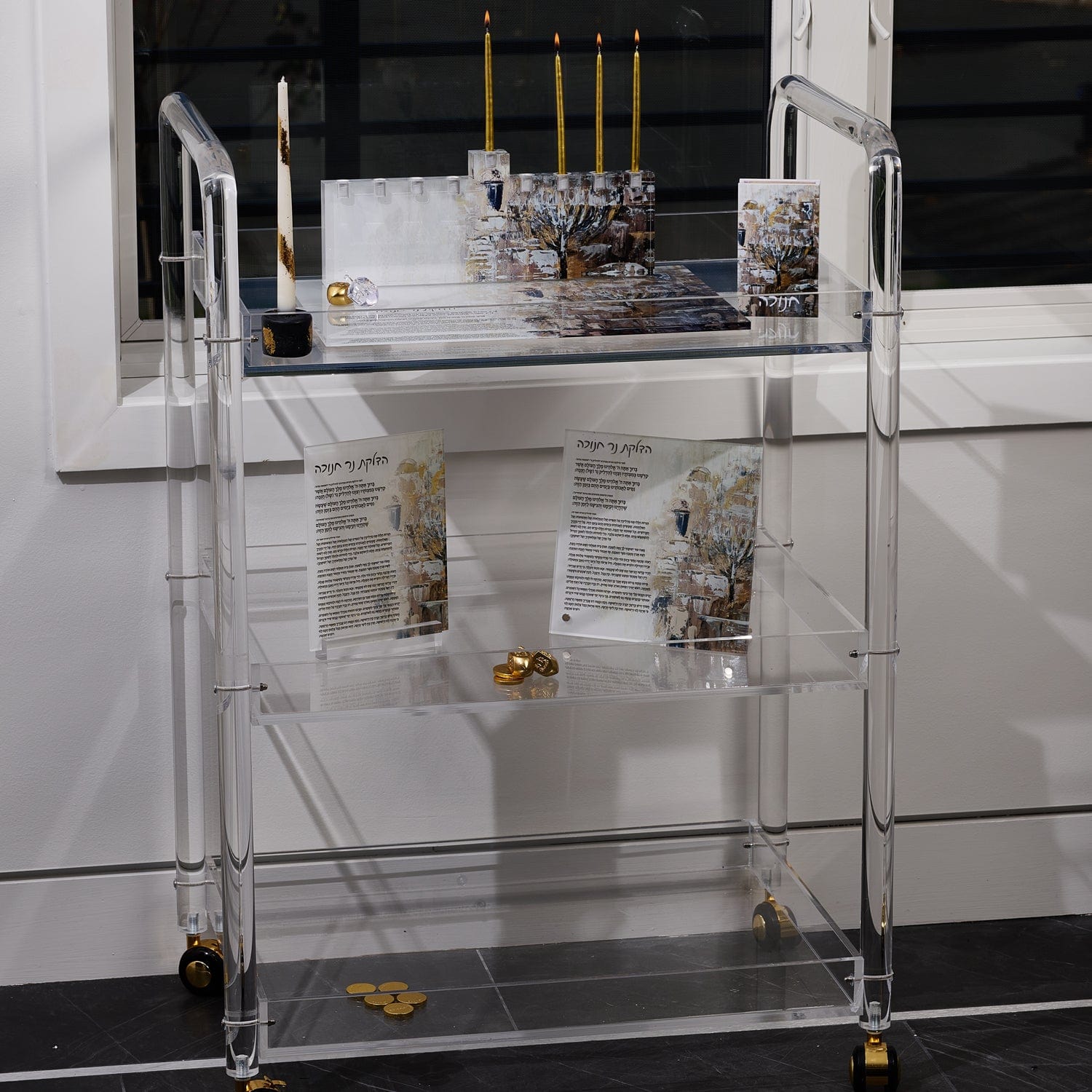 Painted Jerusalem Menorah - Waterdale Collection