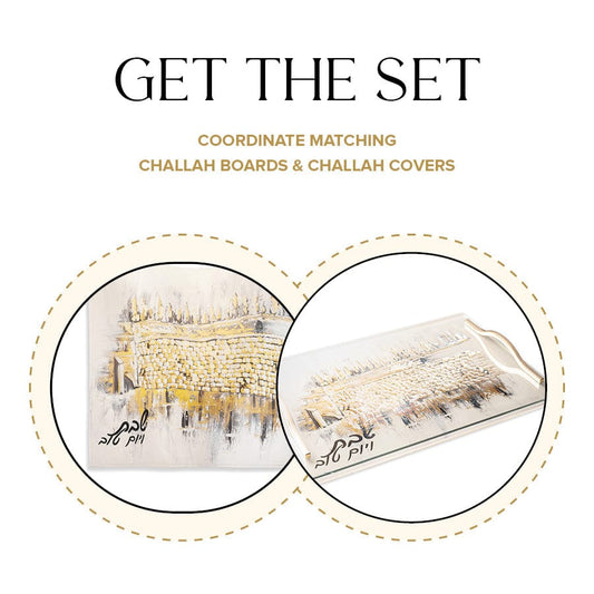 Painted Kosel at Winter Challah Board & Cover Set