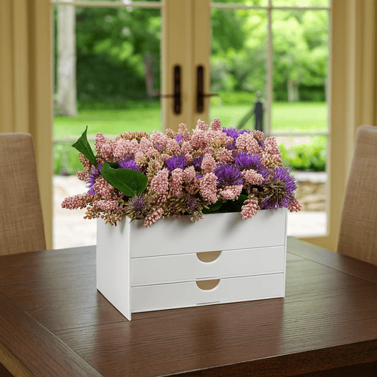 Silverware Caddy Floral Vase on a table