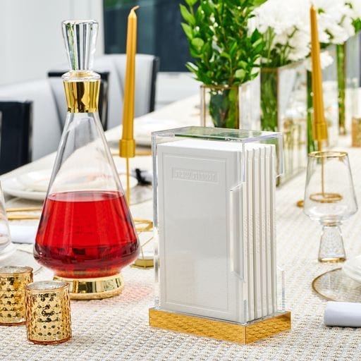 Tall Hardcover Leather & Lucite Bencher Set - Waterdale Collection