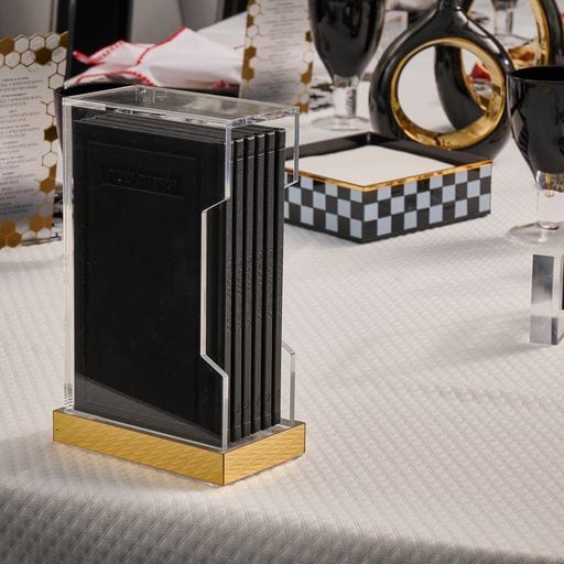 Tall Hardcover Leather & Lucite Bencher Set - Waterdale Collection