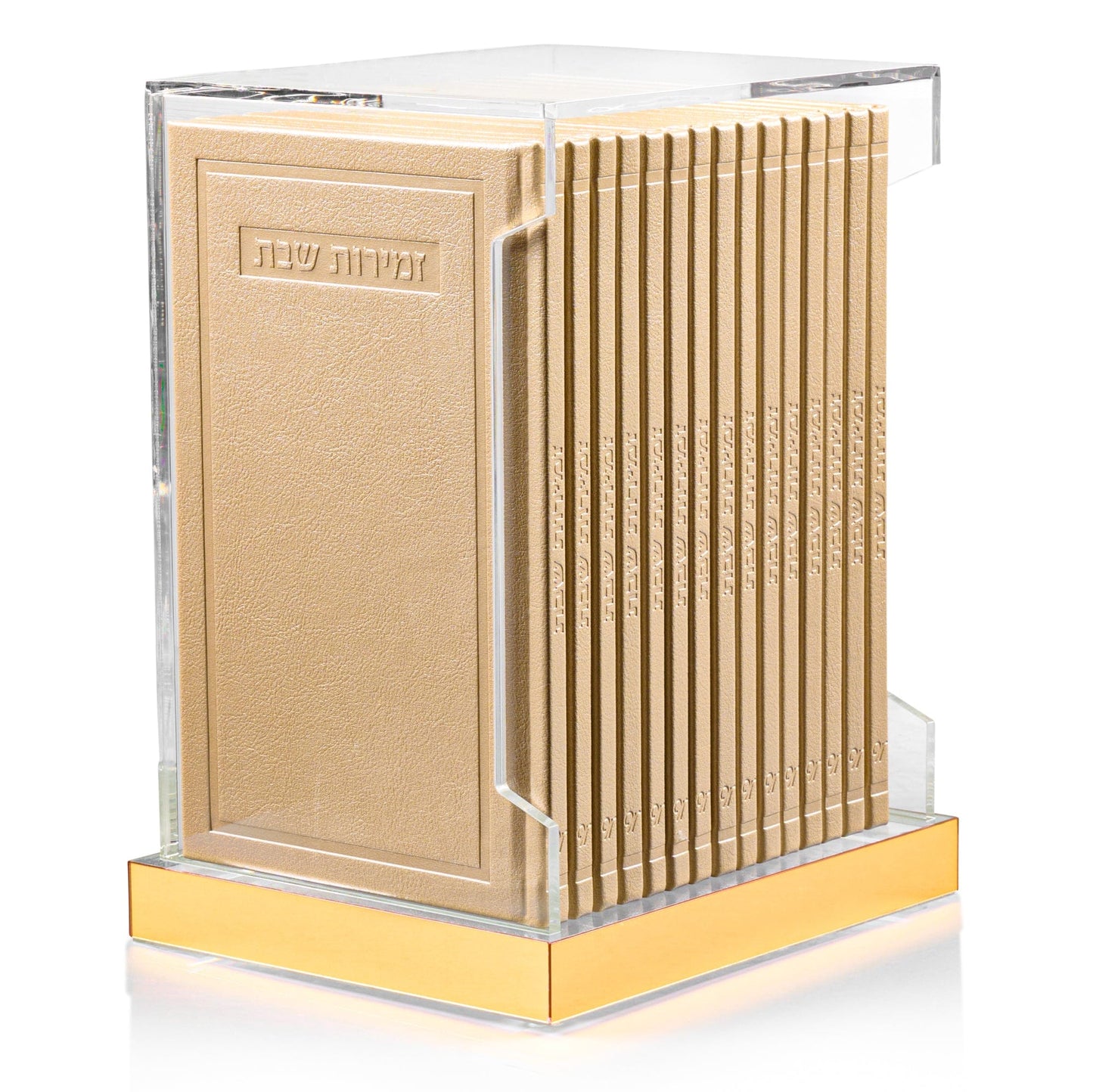 Tall Hardcover Leather & Lucite Bencher Set (Set of 14)