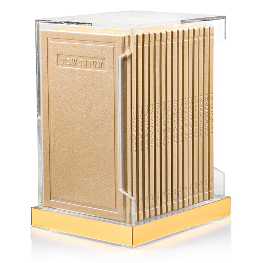 Tall Hardcover Leather & Lucite Bencher Set (Set of 14)