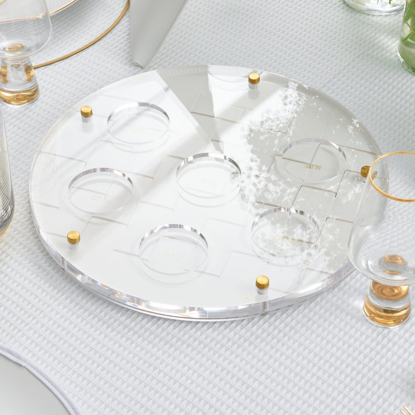 Woven Leather Pesach 2025 Tablescape