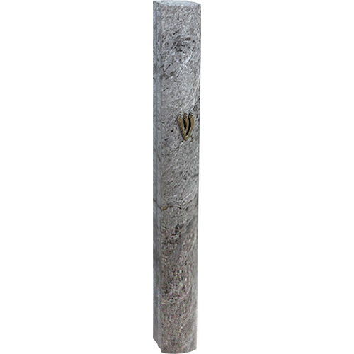 Aluminum Mezuzah 12 cm 3D Painted - Grey Marble