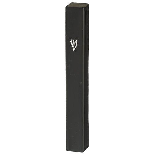 Black Plastic Mezuzah with Rubber Cork 12 cm